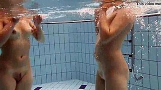 hey, watch iva brizgina and paulinka as hot softcore lesbians in the pool.