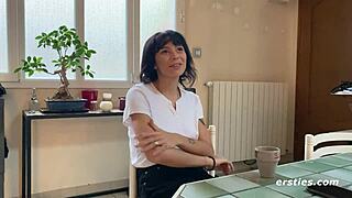 sasha the cute german babe starts masturbating