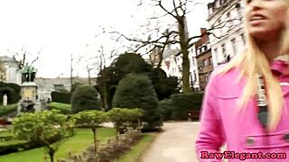 Classy Petite Eurobabe's Glamorous Interracial Encounter with Black Dude