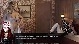 project myriam outdoor game with blonde russian milf in costumes