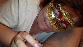 Curvy Russian BBW Sucks Cock in Closeup, Watches Eyes, Eats Cum