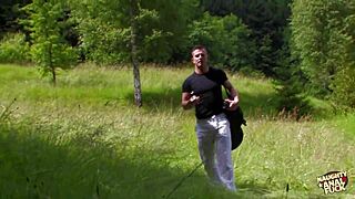 Met a Sexy Brunette in Forest, Guy Goes for Outdoor Anal