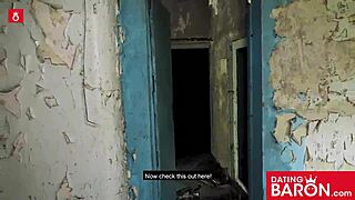 gothic teen sucks cock outdoor with cum on tits 😈