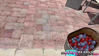 Hot Blonde Stepsister Fucks In The Pool