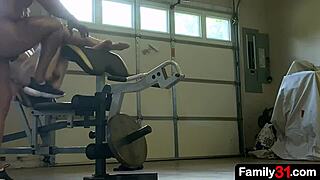 Hey, check out my hot 18+ step brother flexing at the gym 😏