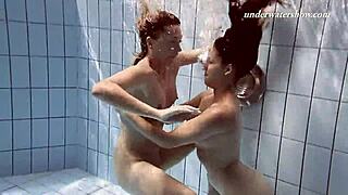 hey, watch iva brizgina and paulinka as hot softcore lesbians in the pool.