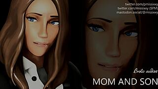 In this erotic audio, a step mom roleplays dirty talk with her son, jerking him off in fantasy