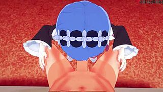 Rem the big boobs maid from Re Zero gives a wild boobjob. Watch full POV on Sheer or Ptrn Fantasyking3!