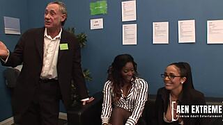 Company Interview Turns Into Interracial Foursome