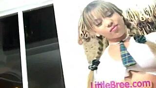 Little Bree takes cumshot after banging her teacher