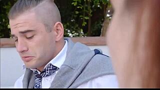 The cute black teen feels excited stealing her white friend's boyfriend