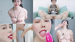 Rough Bondage Forced Orgasm With Dildo