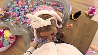 Camgirl Zlata Shine with dildos gets caught by fan for sloppy blowjob.