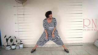 Prison Lady Forced to Strip on Camera in Cosplay Scene