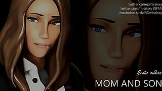 In this erotic audio, a step mom roleplays dirty talk with her son, jerking him off in fantasy