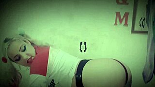 Harley Quinn gets bent over at the Halloween party.