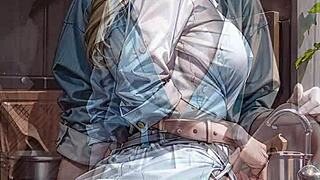 hey, wanna see this ai-generated blonde chef flash her pussy? she’s teasing with upskirt shots in the kitchen!