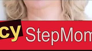 Chubby stepmom craves pussy licking while her man is out.