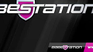 Blonde UK Lesbians Pull Out Toys for Wild Fun at Babestation in Stockings