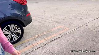 Teen earns cash for huge outdoor cock adventure