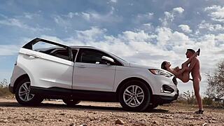 i got butt naked on the side of the road for risky sex with a hot blonde