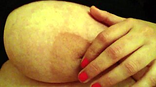 playing with my huge tits in the office at work