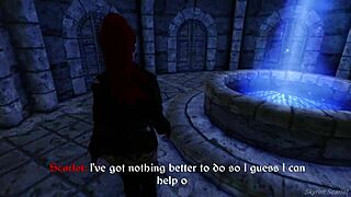 Scarlets Spell Mishap in Skyrim! Wild 3D Futanari Fantasy with Monster Cock!