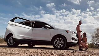 i got butt naked on the side of the road for risky sex with a hot blonde