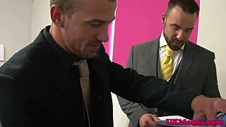 Brit Office Muscle Bear Gets Facial At Work