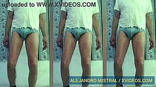 yo, check alejandro mistral rocking white and blue briefs again!
