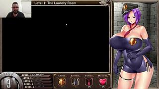 karryn is in prison in this hentai game, with big tits and ass