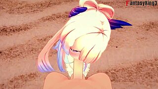 Kokomi in bikini during missionary POV scene from Genshin Impact short