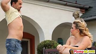 Shameless solo curvy blonde Kristy enjoys sucking dick and getting fucked in the outdoor 69 position