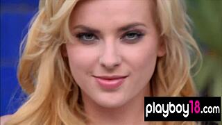 sasha bonilova, ukrainian blonde, flaunts massive natural tits solo.