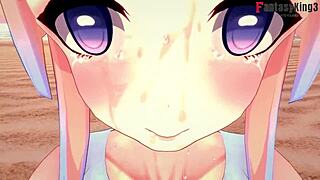 Kokomi in bikini during missionary POV scene from Genshin Impact short