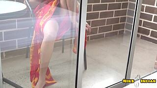 hey, stripped off saree to get ass and pussy pounded