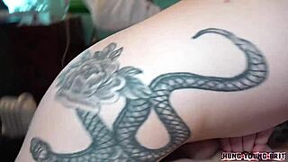 two tattooed twinks bareback fucking on my bed with big cocks