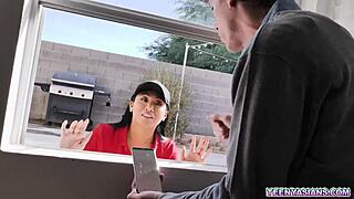 Jay Romero And Rion King Get Hot Pizza Delivery From Ember Snow With Threesome Action!