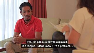 The psychologist provides Javier with a therapy session that excites him greatly.