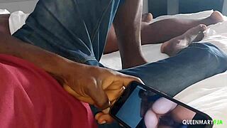 He got horny watching porn, stepsis helped with a hot blowjob