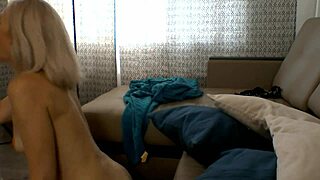 Amanda Blanshe, the blonde stepmom in stockings, engages in taboo fucking.