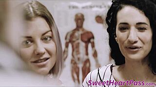 Arabelle Raphael has to deal with hairs on her pussy and she gets a rigorous grooming before sex