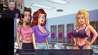 in summertime saga the dumbest reason she cant shower involves yoga and boobs