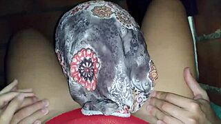 sexy girl in red body takes tight pussy fuck