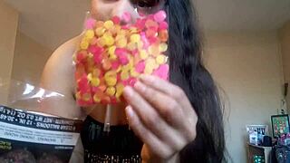 Ginger Paris Teases With Confetti Balloon While Masturbating In Lingerie