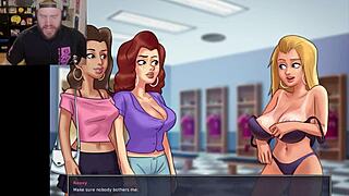 in summertime saga the dumbest reason she cant shower involves yoga and boobs