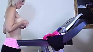 Nadia white orgasms on treadmill!