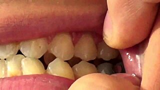 Mouth vore close up of fifi foxx eating gummy bears