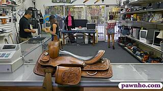 cute amateur brunette gets anal fucked hard by nasty pawn dude in hidden cam clip