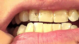 Mouth vore close up of fifi foxx eating gummy bears